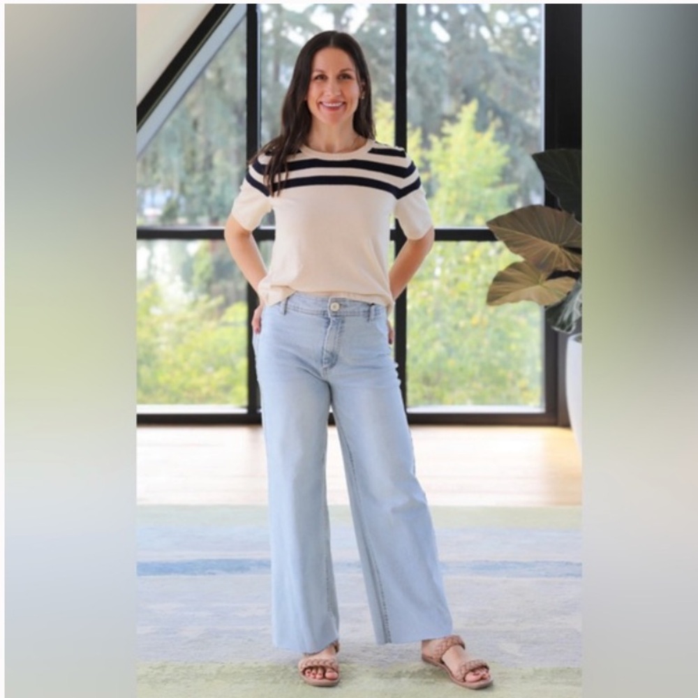 Oat New York Light Blue Wide Leg Jeans - Picture 2 of 14